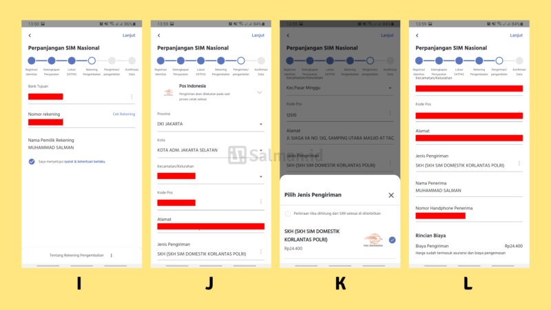 Perpanjangan SIM Online - Pengiriman